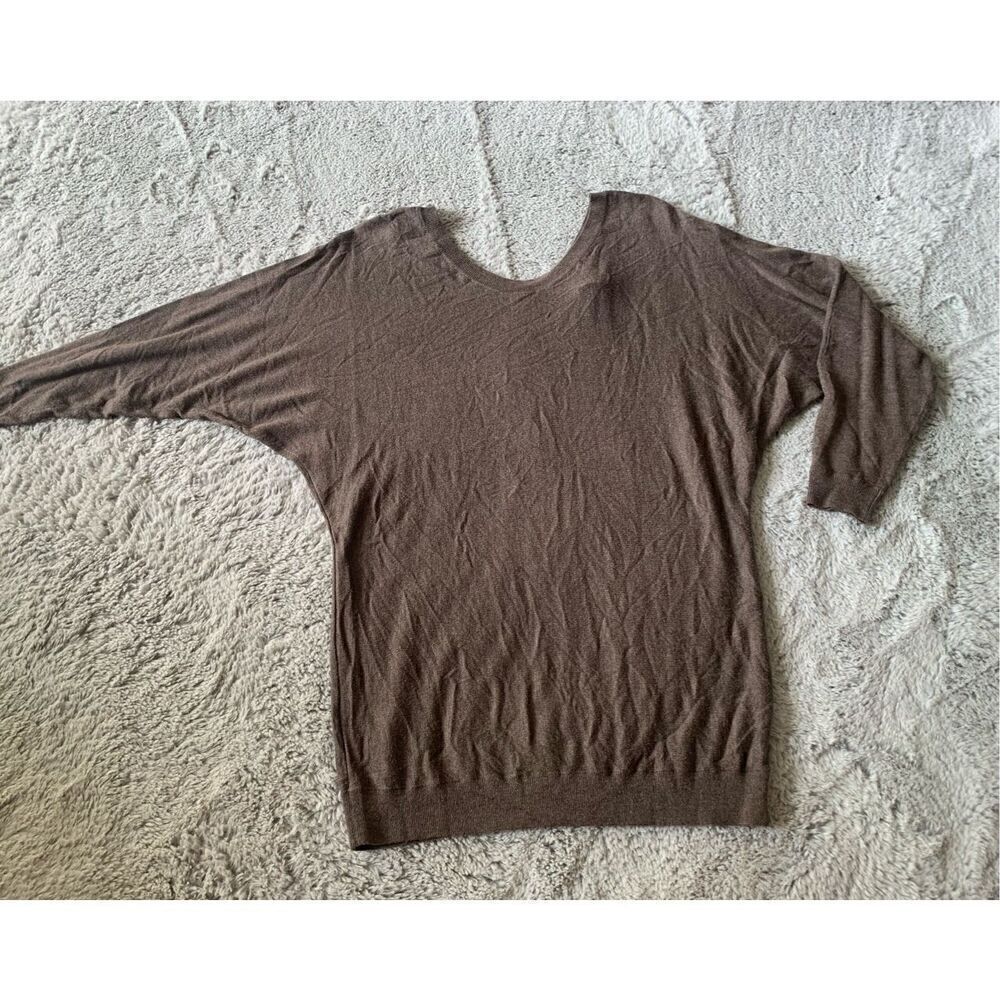 98- VINCE BROWN V BACK DOLMAN SLEEVE CASHMERE BLEND PULLOVER SWEATER